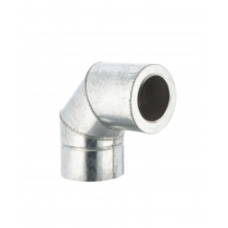 коліно димохідне двостінне 90° (Eco thermo AISI 201) нерж/нерж - діаметр Ø100/160, товщина 0.5 мм